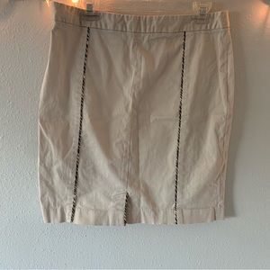 Pencil skirt tan with mini stripes, y2k 2000s